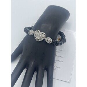 Give Thanks With A Grateful Heart Black Onyx Gratitude Bracelet New